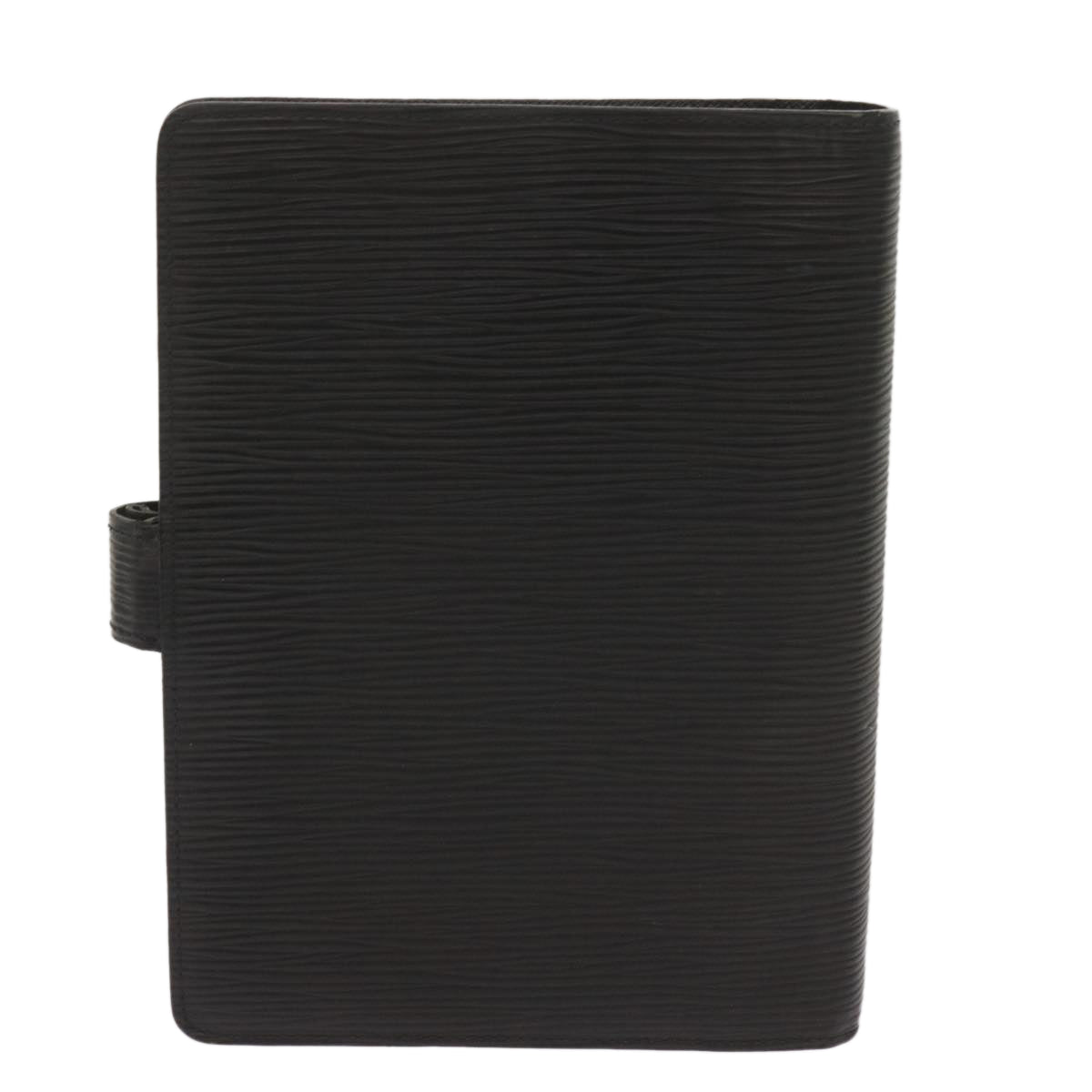 Black Leather Daily Planner Cover with Ruler
