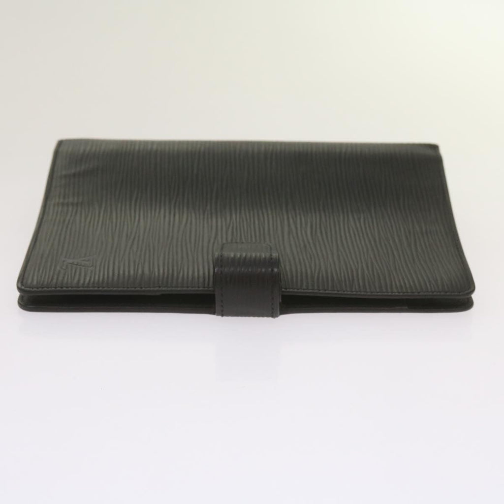 Black Leather Daily Planner Cover with Ruler