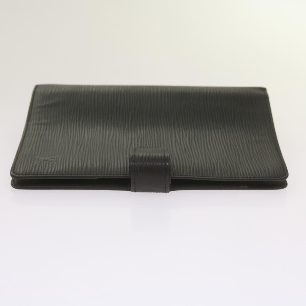 Black Leather Daily Planner Cover with Ruler