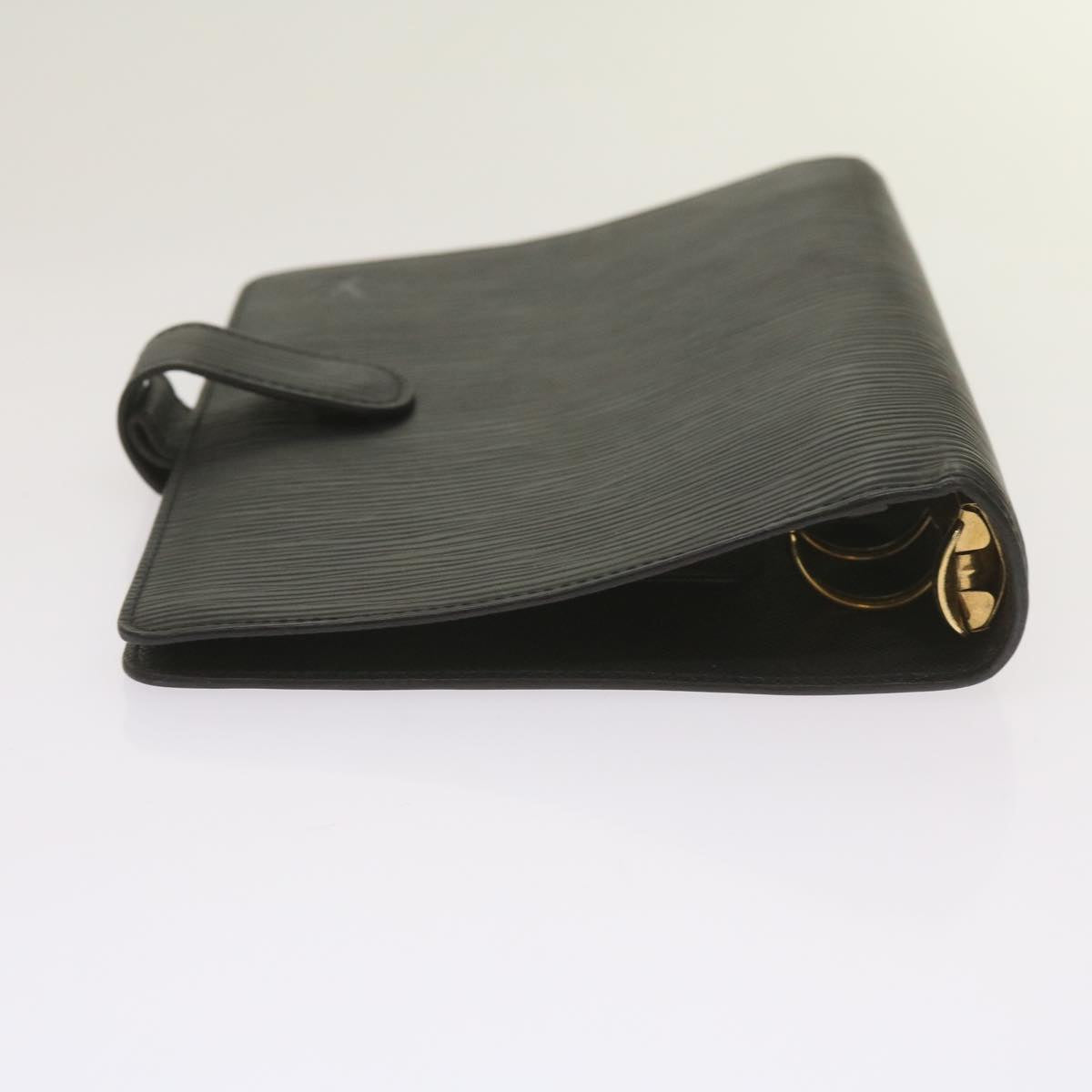 Black Leather Daily Planner Cover with Ruler