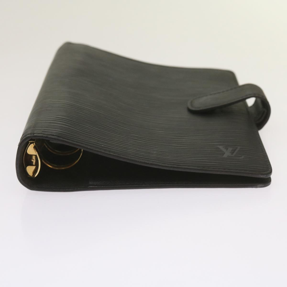 Black Leather Daily Planner Cover with Ruler