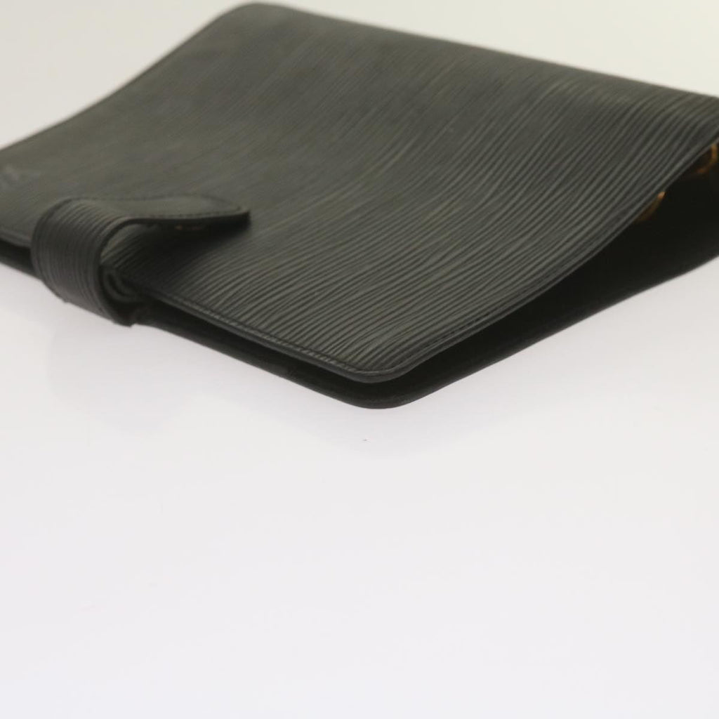 Black Leather Daily Planner Cover with Ruler