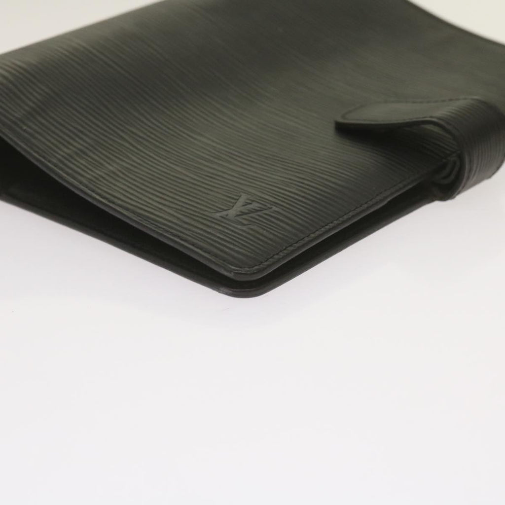 Black Leather Daily Planner Cover with Ruler