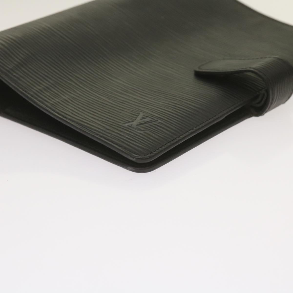 Black Leather Daily Planner Cover with Ruler