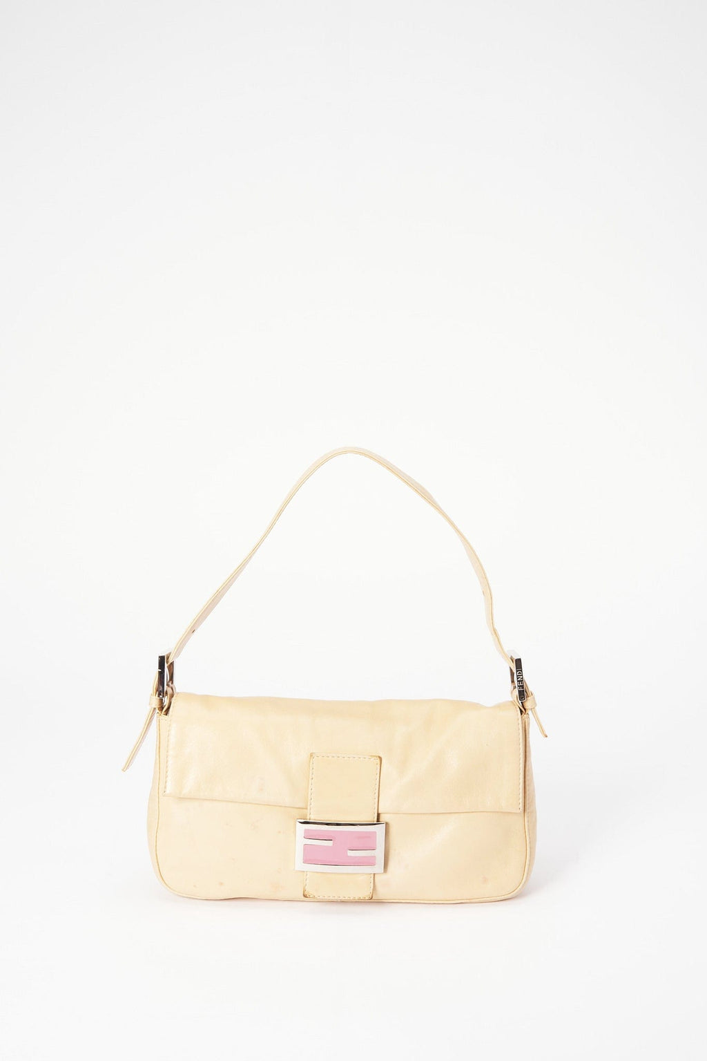 Fendi Cream Leather Baguette Bag