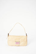 Fendi Cream Leather Baguette Bag