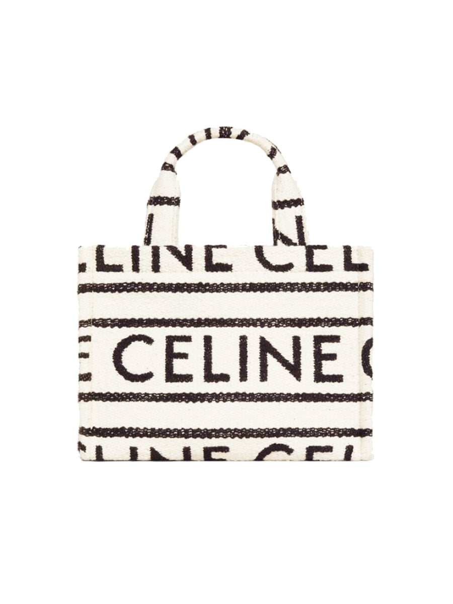 Small Cabas Thais in Textile with Celine All-Over White/Black
