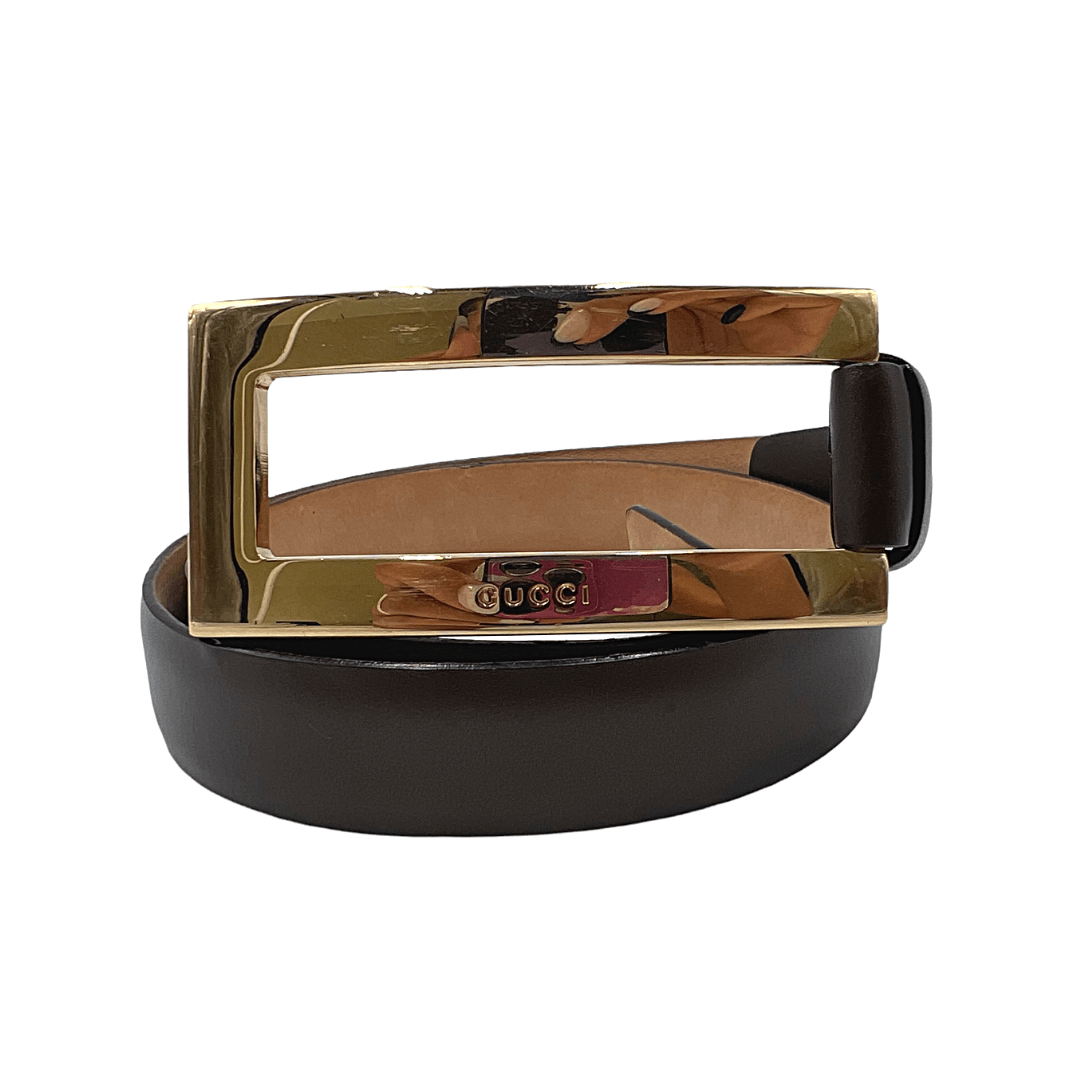 Cintura Gucci fibbia rettangolare Tg 36