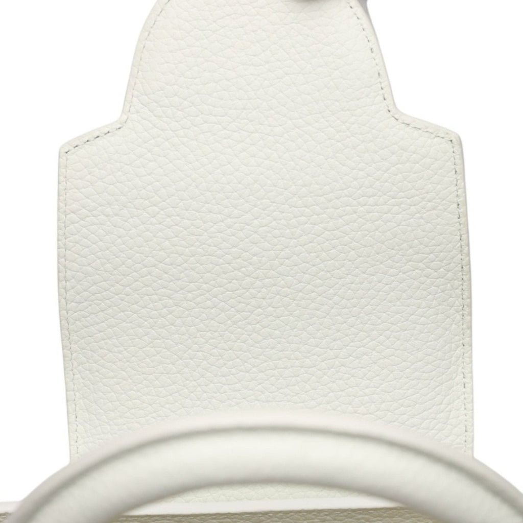 Luxurious White Leather Handbag with Yayoi Kusamas Signature Dot Pattern