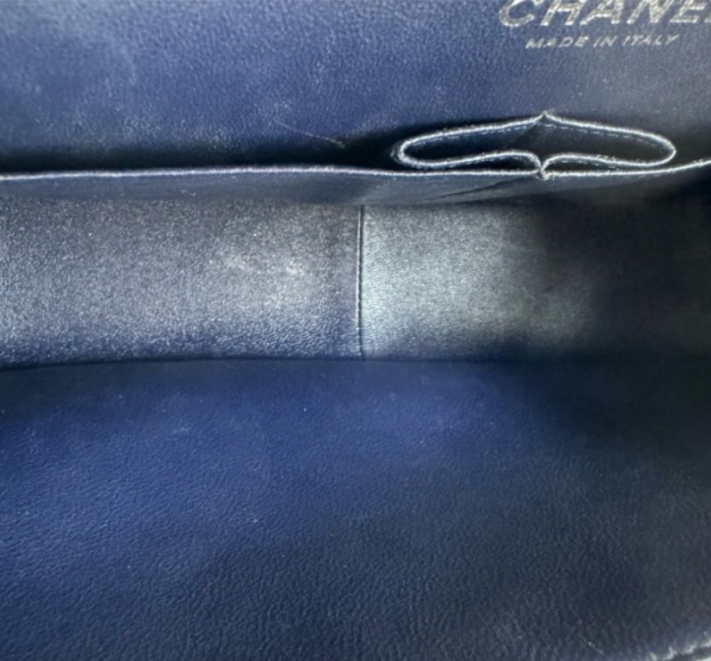 Preloved Chanel Classic Flap CF Dark Blue Large 30cm Bag 100142400162