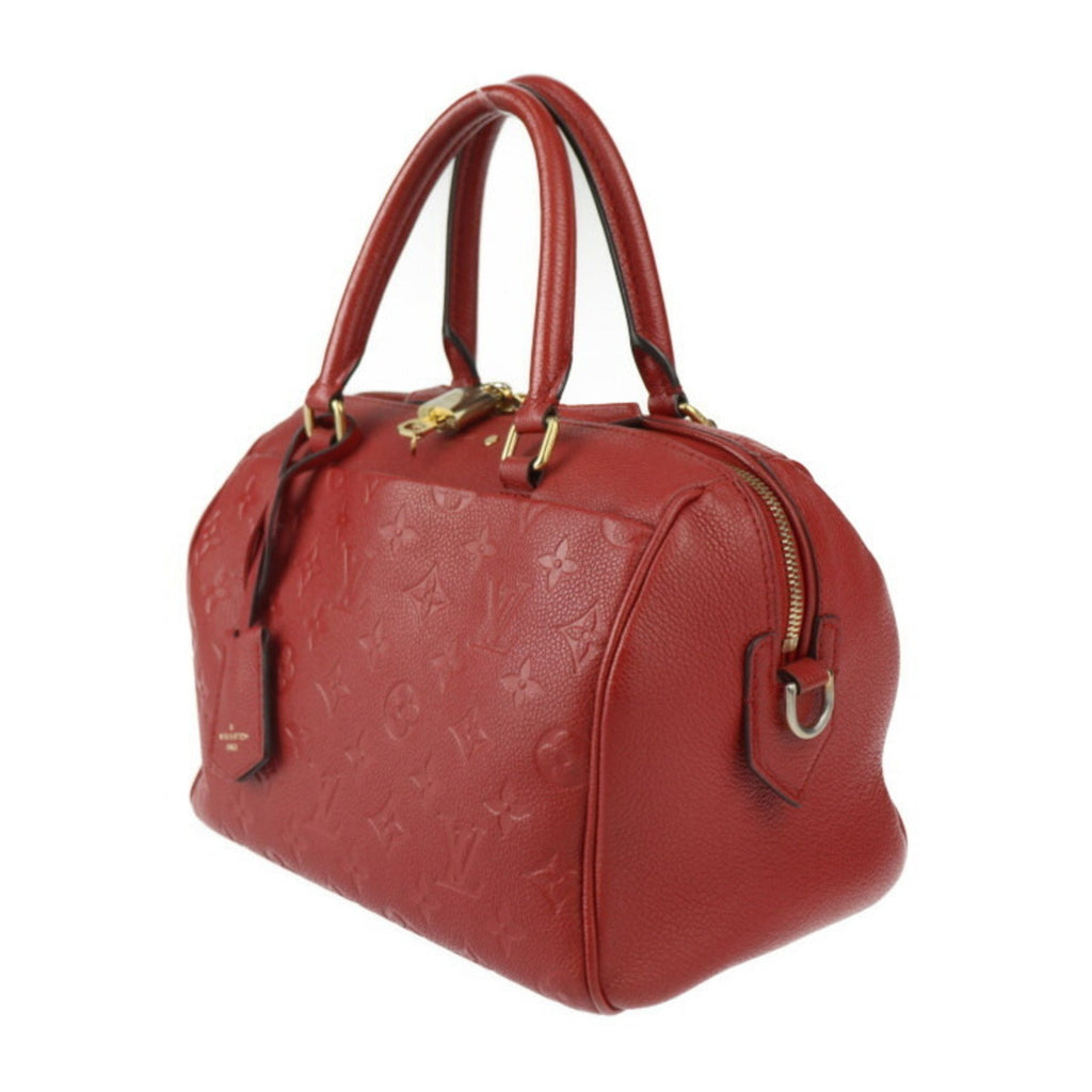 Embossed Leather Speedy Bag with Shoulder Strap