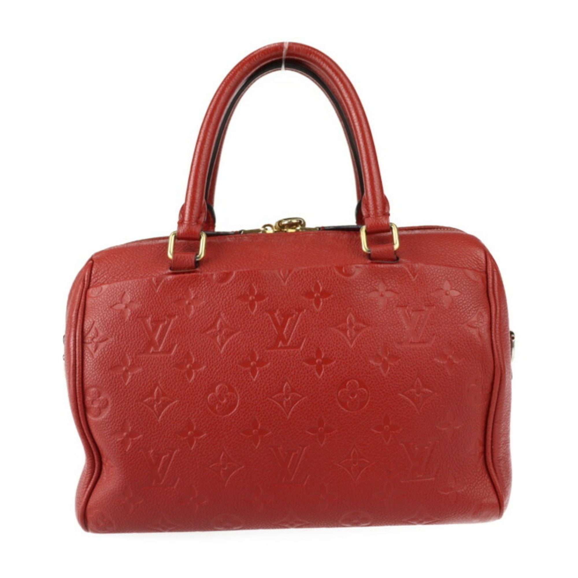 Embossed Leather Speedy Bag with Shoulder Strap