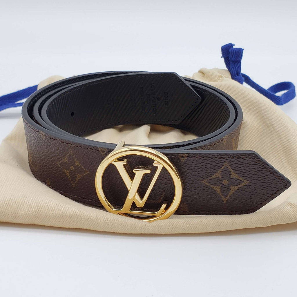 Louis Vuitton Circle Reversible Canvas and Leather Belt 85