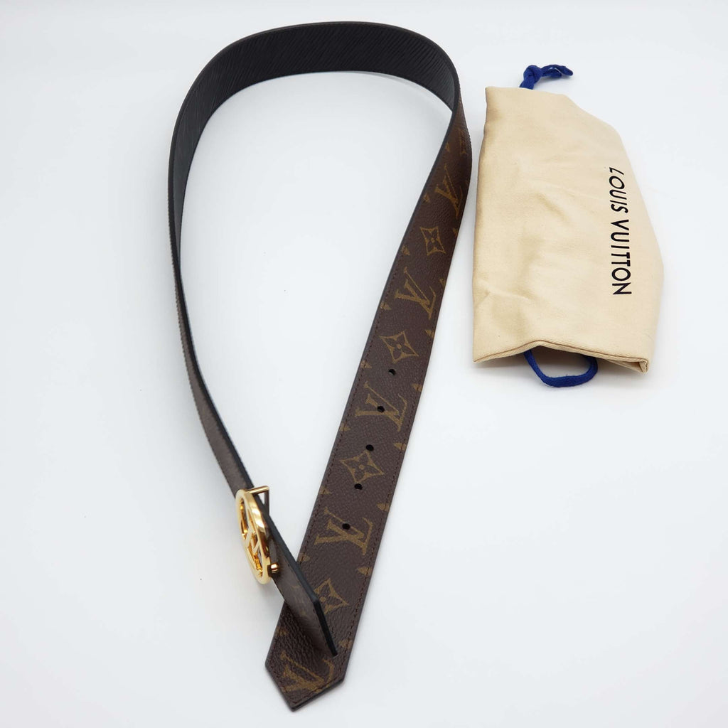 Louis Vuitton Circle Reversible Canvas and Leather Belth 85