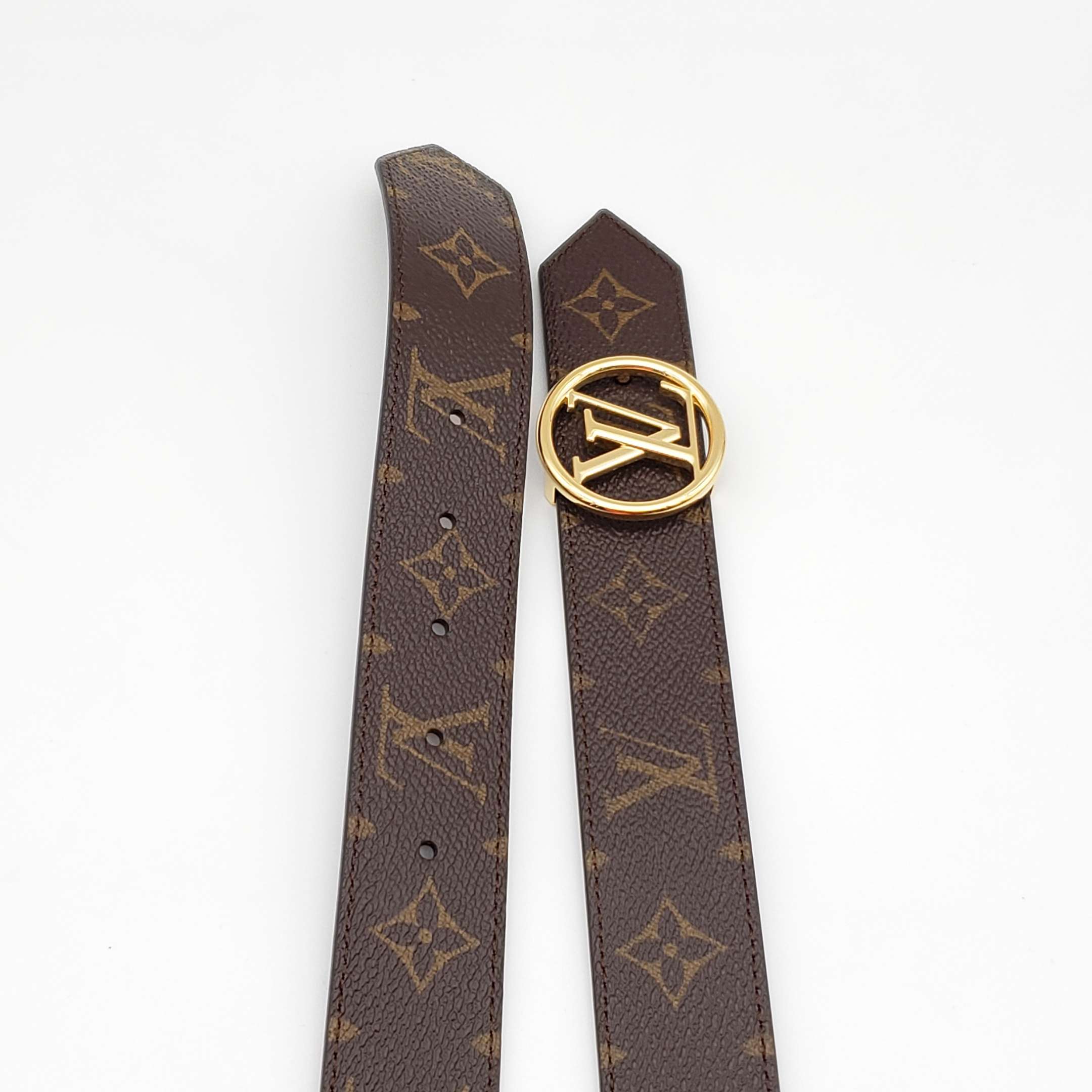 Louis Vuitton Circle Reversible Canvas and Leather Belt 85