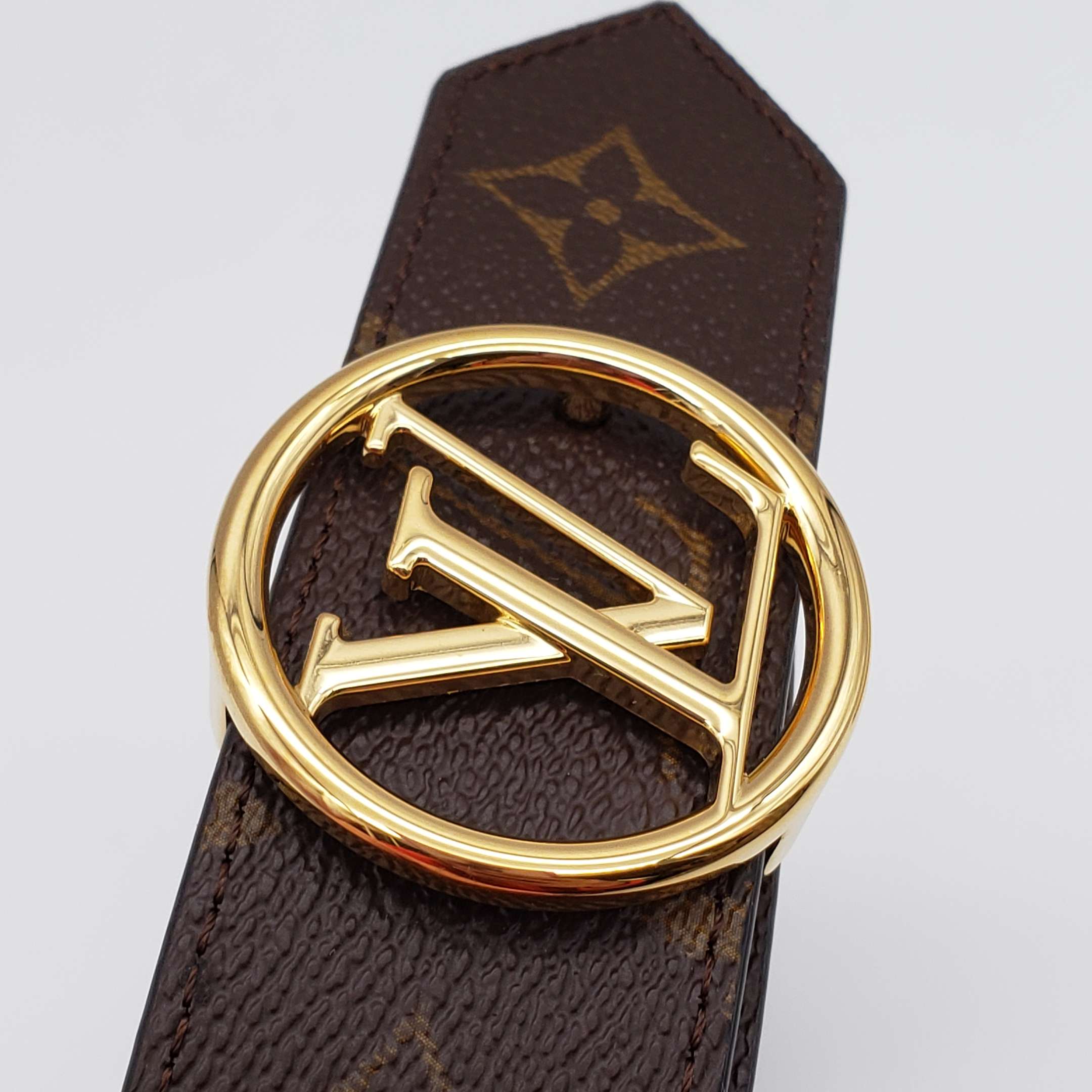 Louis Vuitton Circle Reversible Canvas and Leather Belt 85