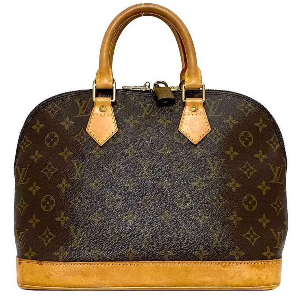 Monogram Canvas Handbag with Leather Trim and Silver Metallic Finishes