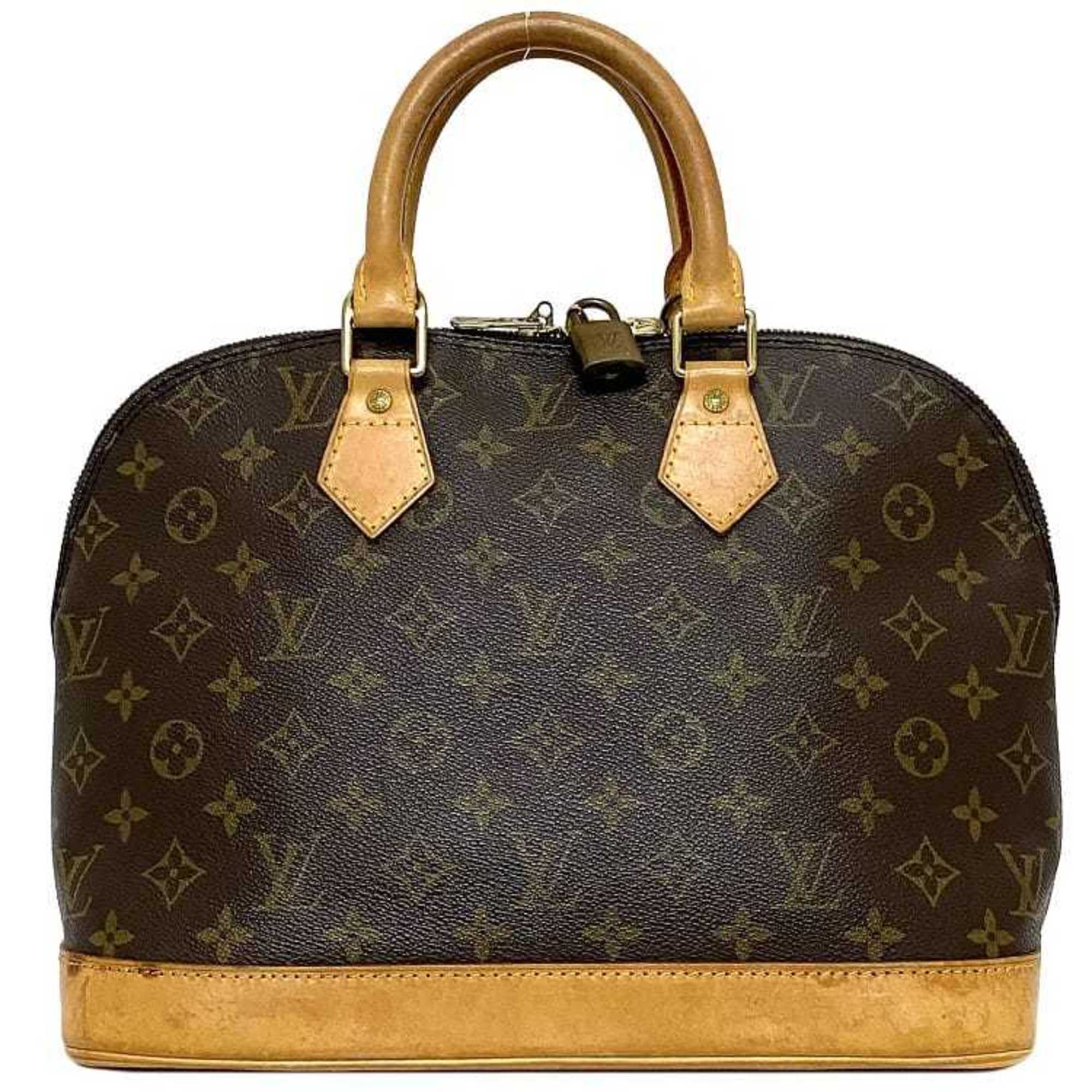 Monogram Canvas Handbag with Leather Trim and Silver Metallic Finishes