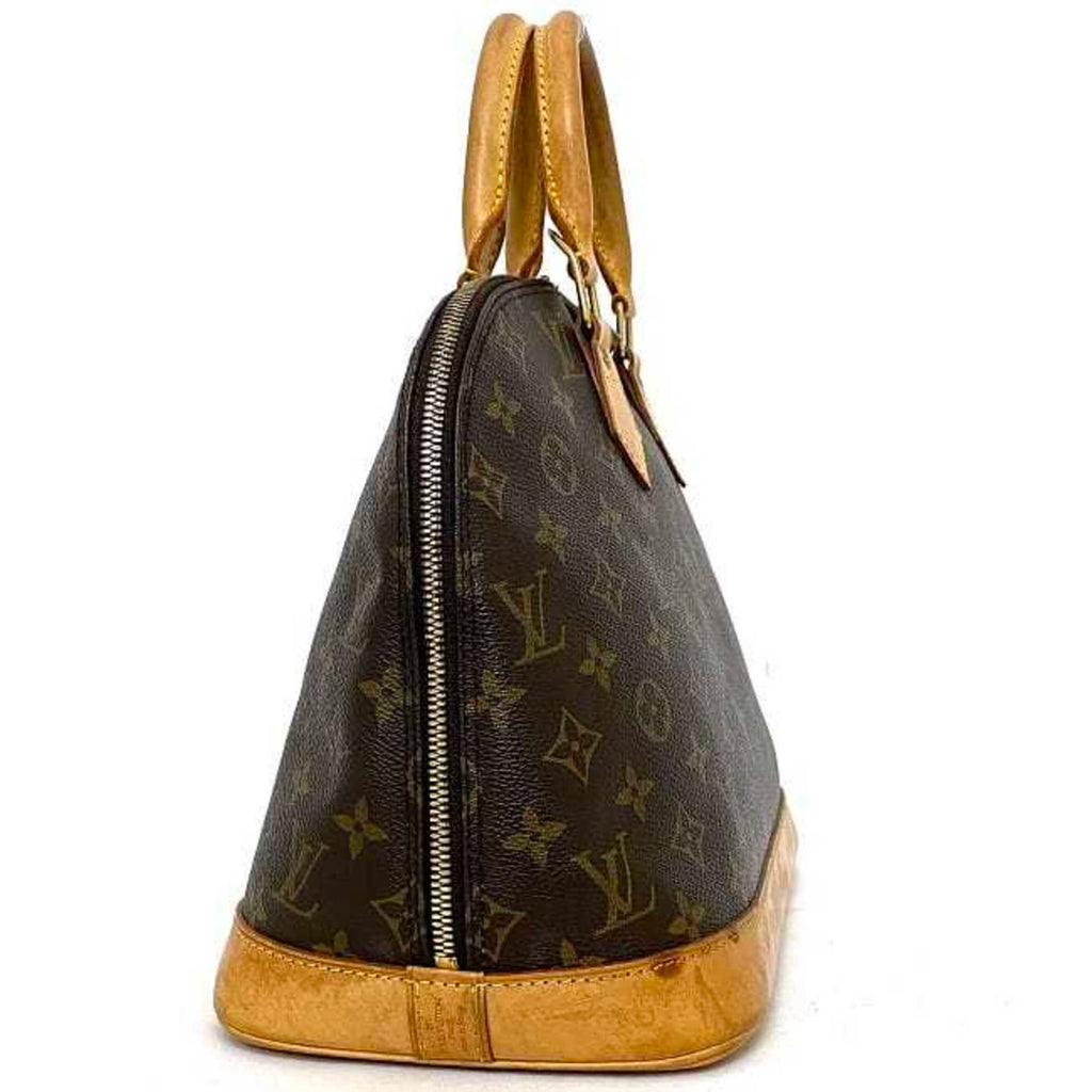 Monogram Canvas Handbag with Leather Trim and Silver Metallic Finishes