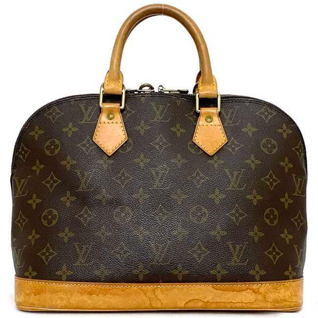 Monogram Canvas Handbag with Leather Trim and Silver Metallic Finishes