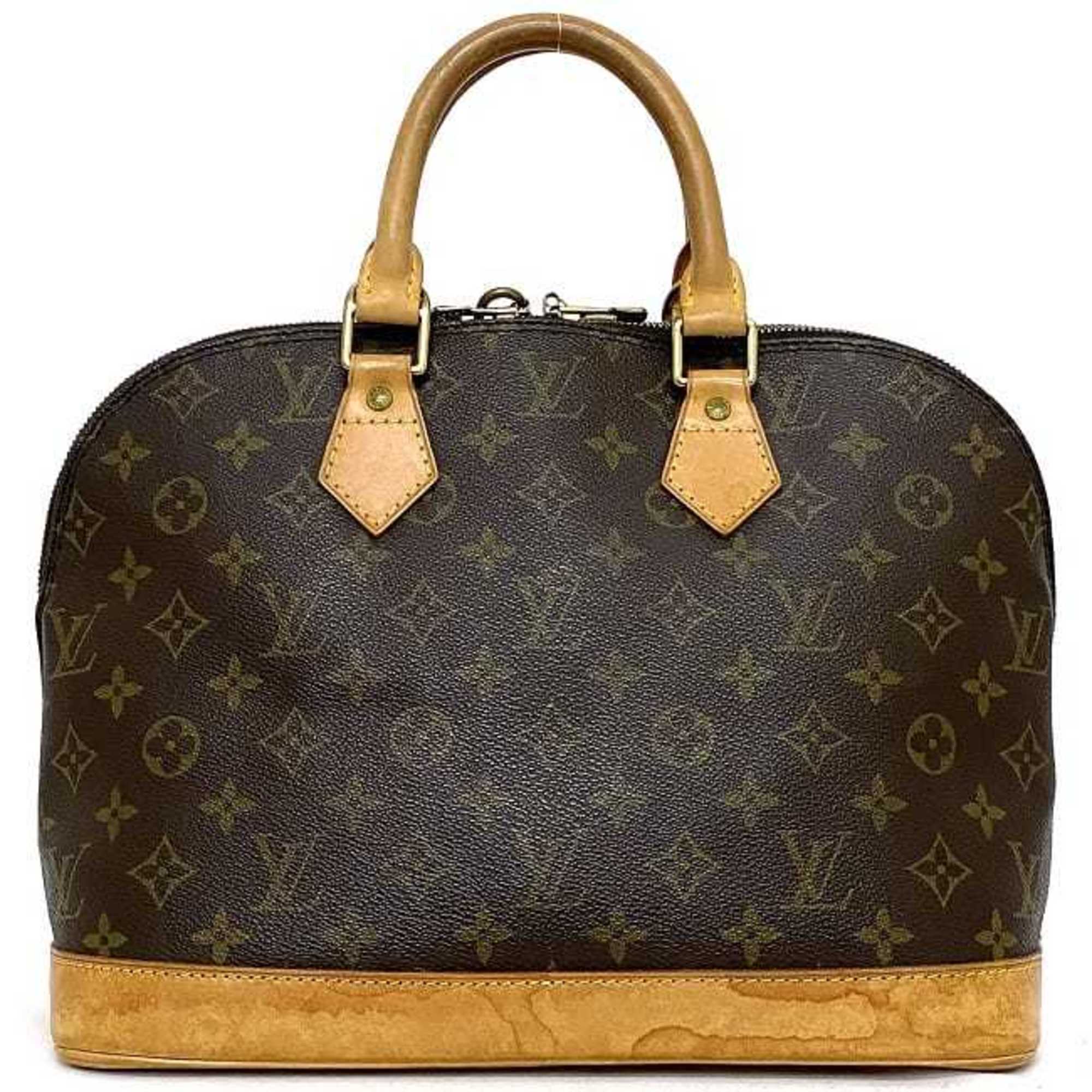 Monogram Canvas Handbag with Leather Trim and Silver Metallic Finishes