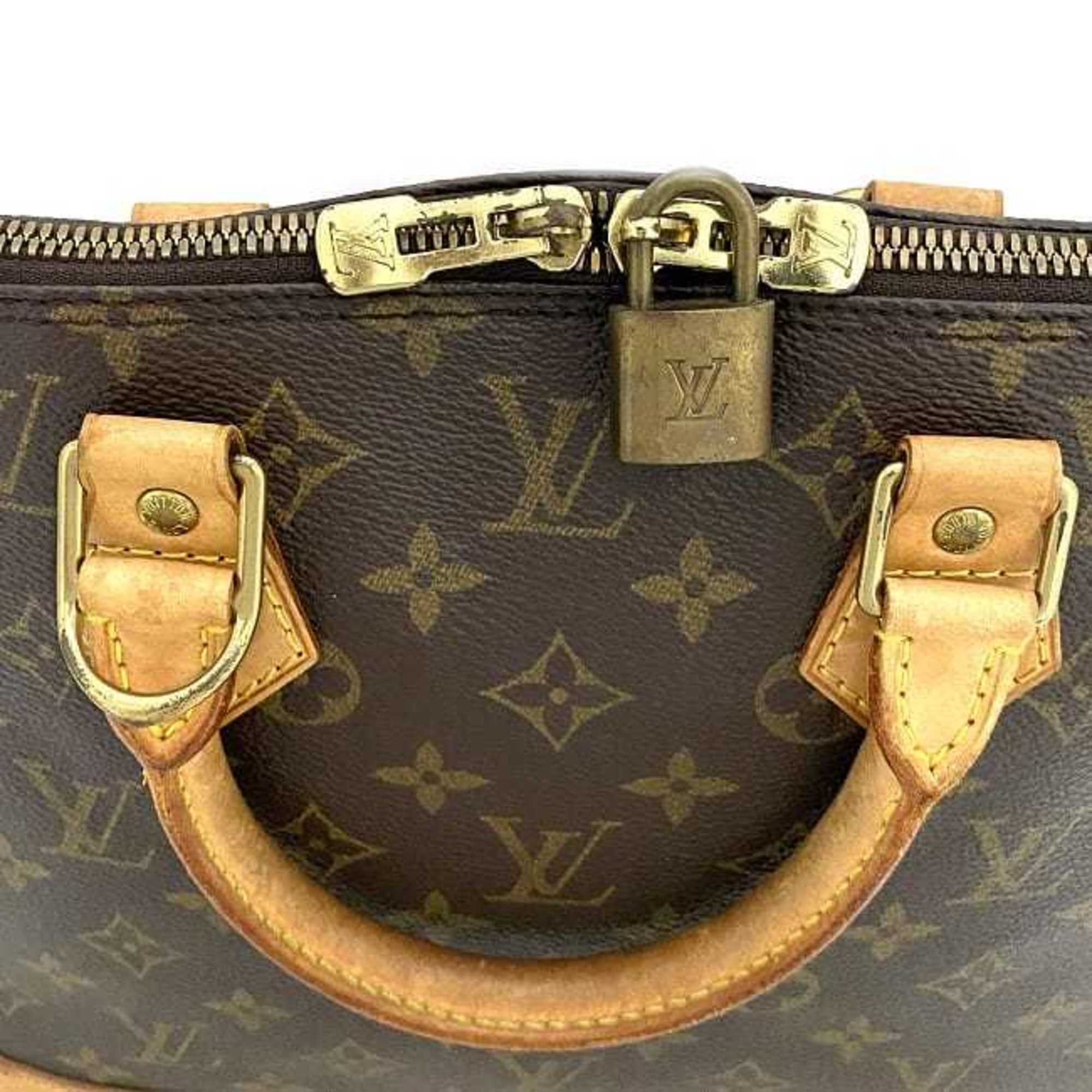 Monogram Canvas Handbag with Leather Trim and Silver Metallic Finishes