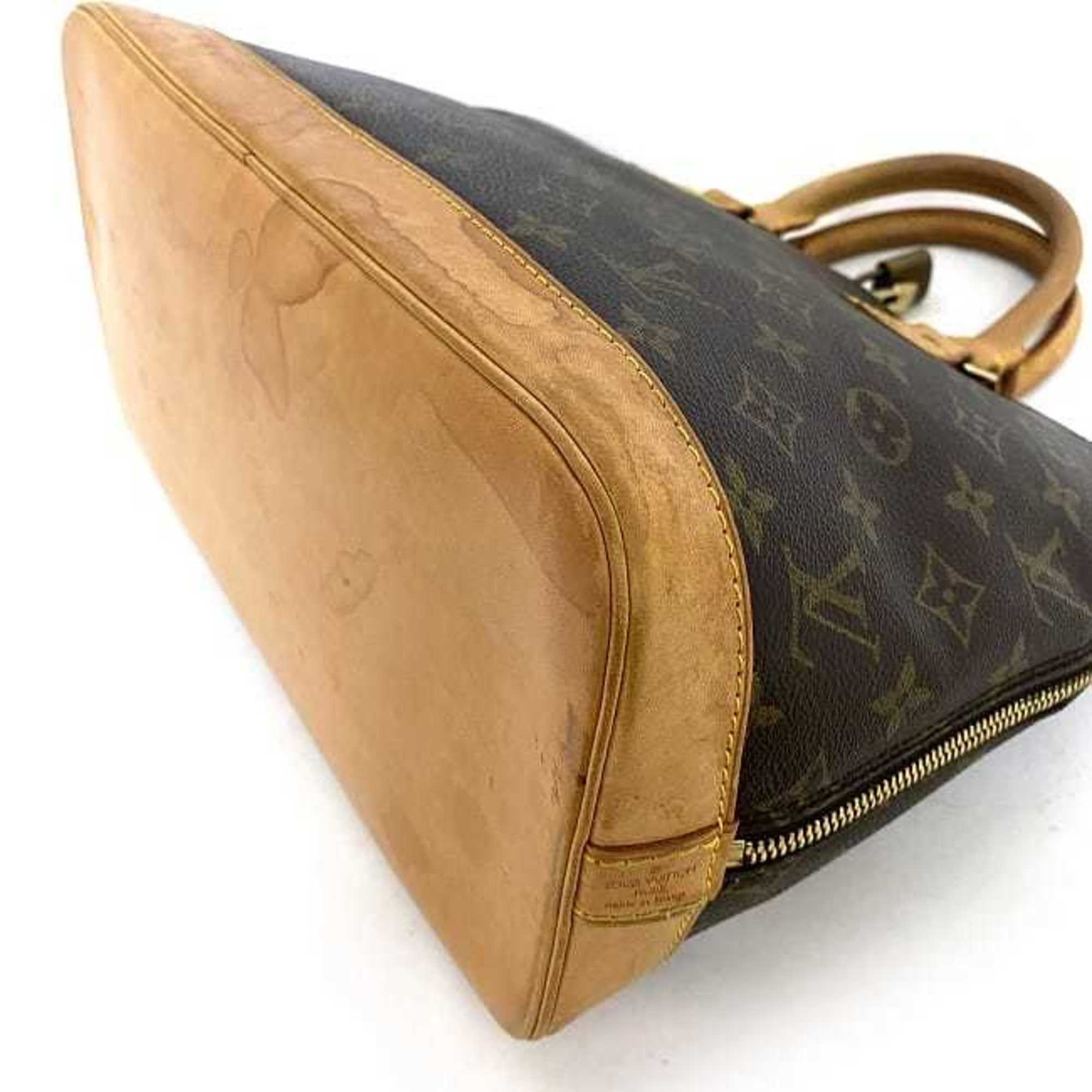Monogram Canvas Handbag with Leather Trim and Silver Metallic Finishes