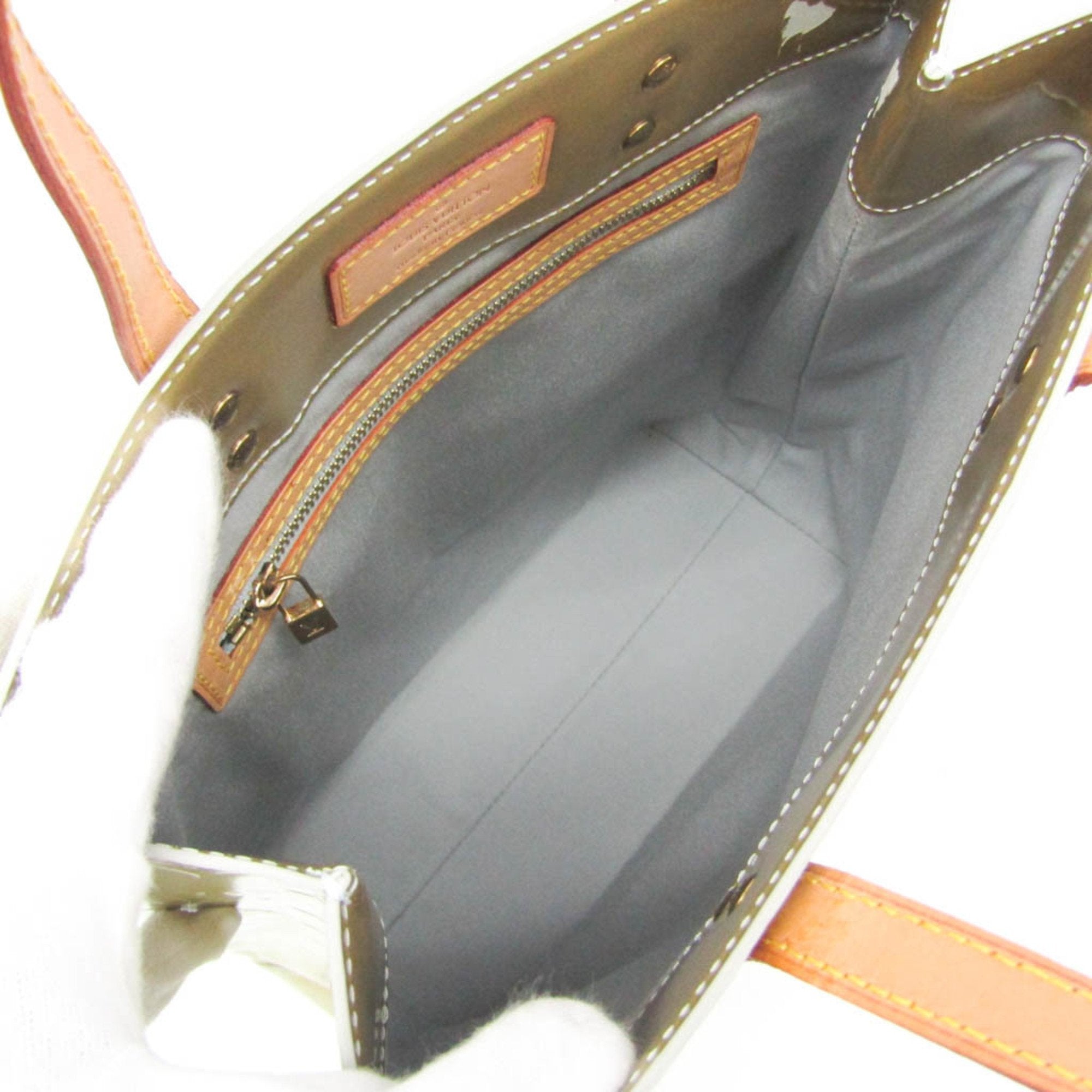 Green Patent Leather Tote Bag with Monogram Vernis Material