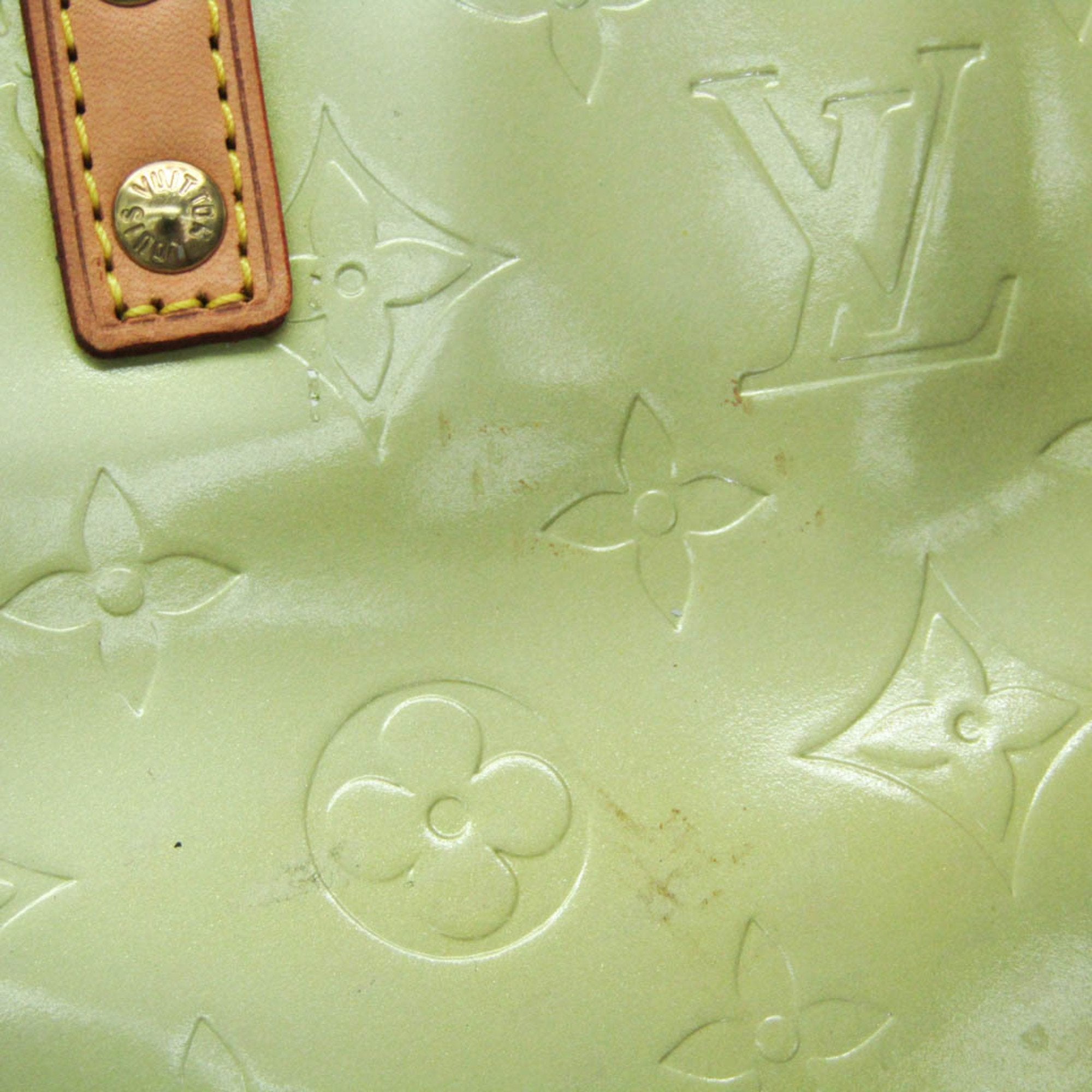 Green Patent Leather Tote Bag with Monogram Vernis Material