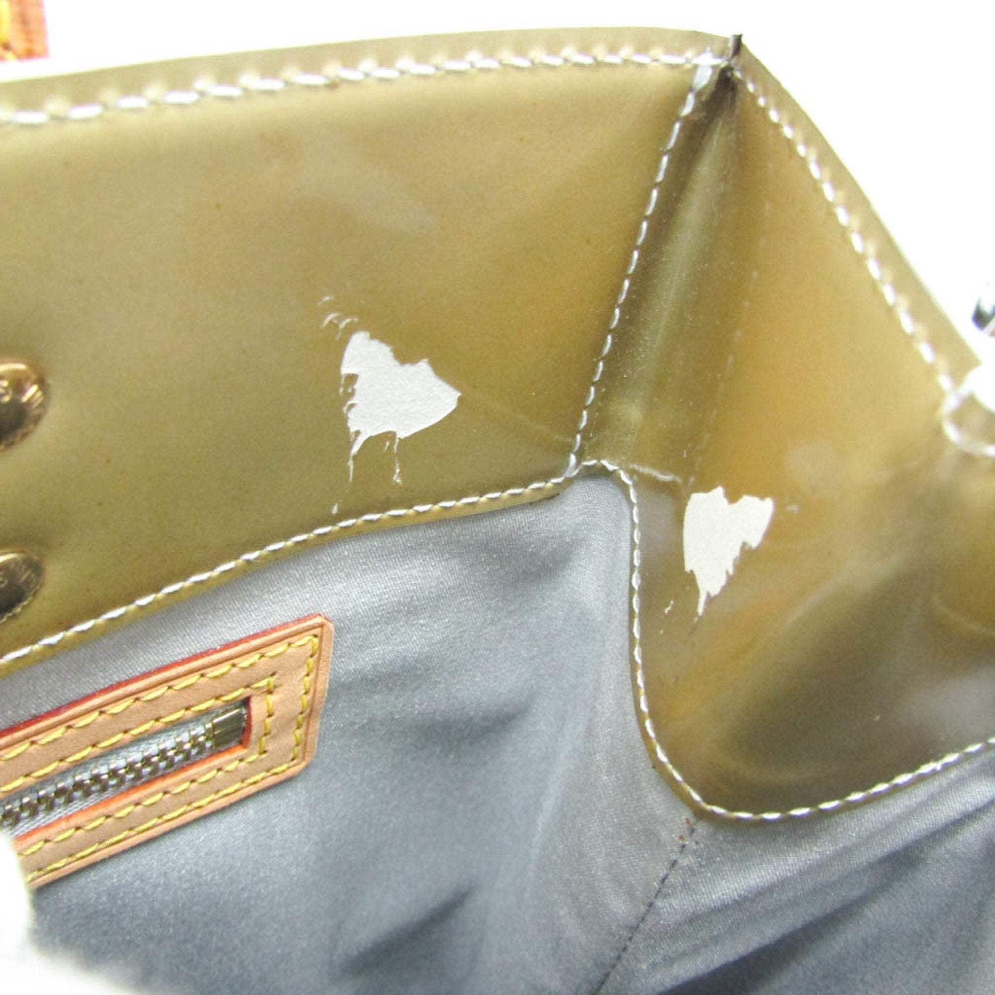 Green Patent Leather Tote Bag with Monogram Vernis Material