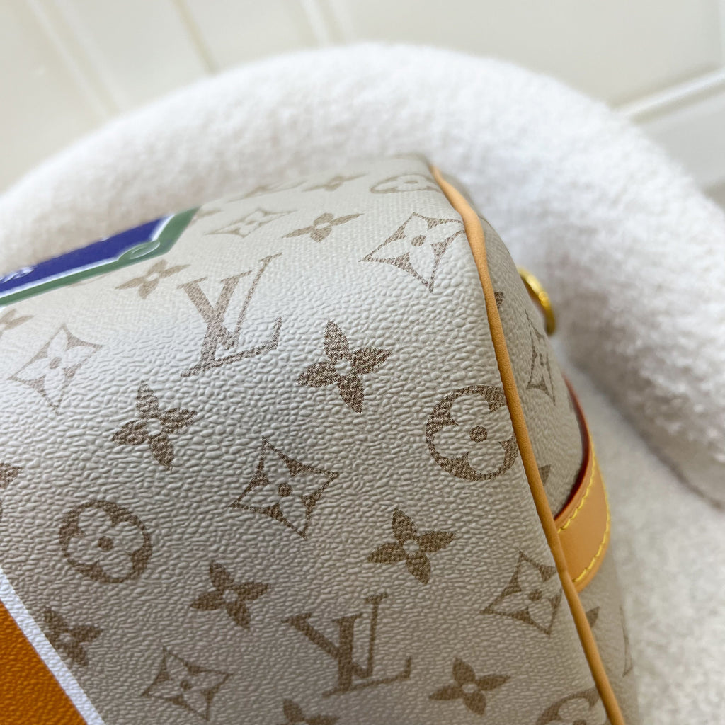 LV Speedy 25 Bandouliere in Beige Monopaname Canvas and GHW