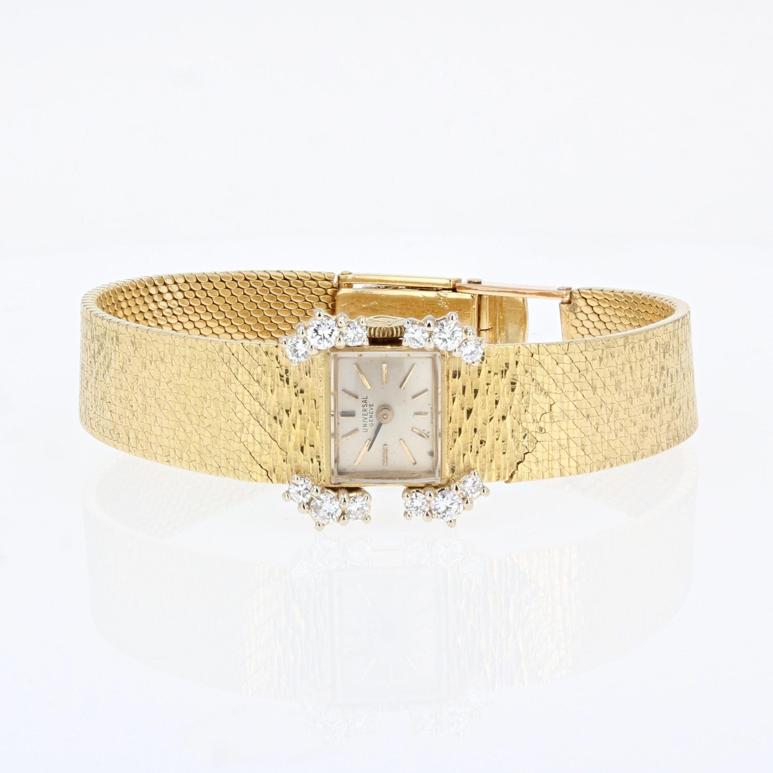 Retro Diamond 18 Karat Yellow Gold Lady's Watch