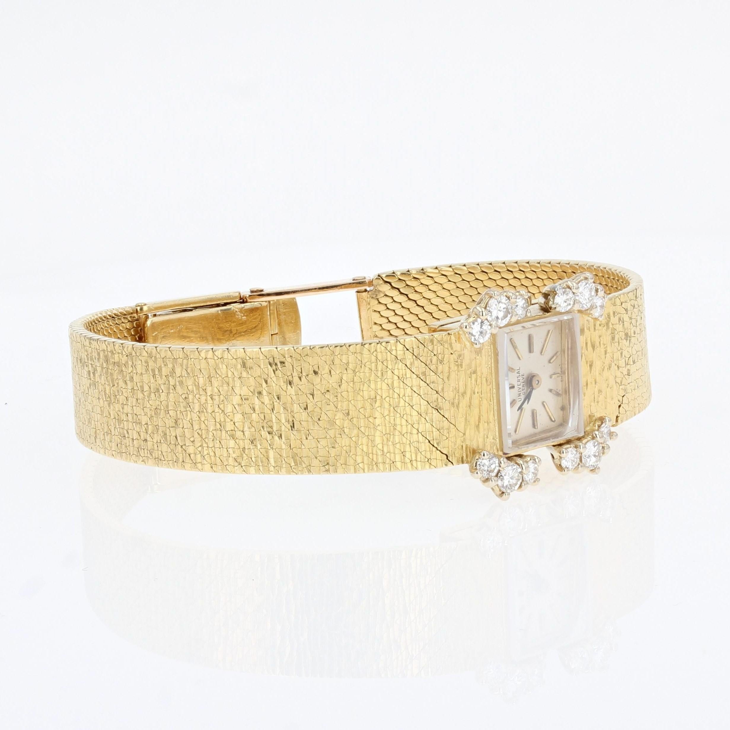 Retro Diamond 18 Karat Yellow Gold Lady's Watch