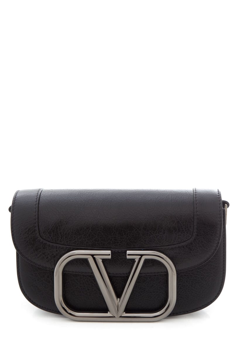 Valentino Black SuperVee Leather Handbag