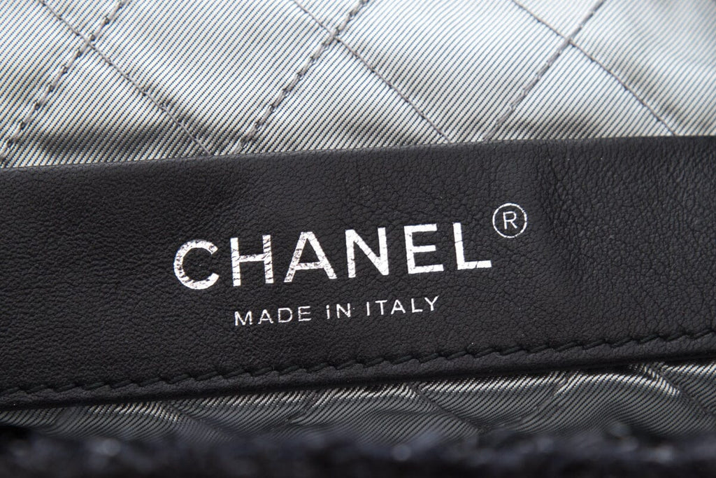 Chanel Black Tweed Rocket Shopper Handbag