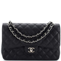 CHANEL Classic Double Flap Bag Quilted Caviar Jumbo