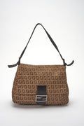 Fendi Vintage Mamma Baguette in Brown Zucchino Canvas
