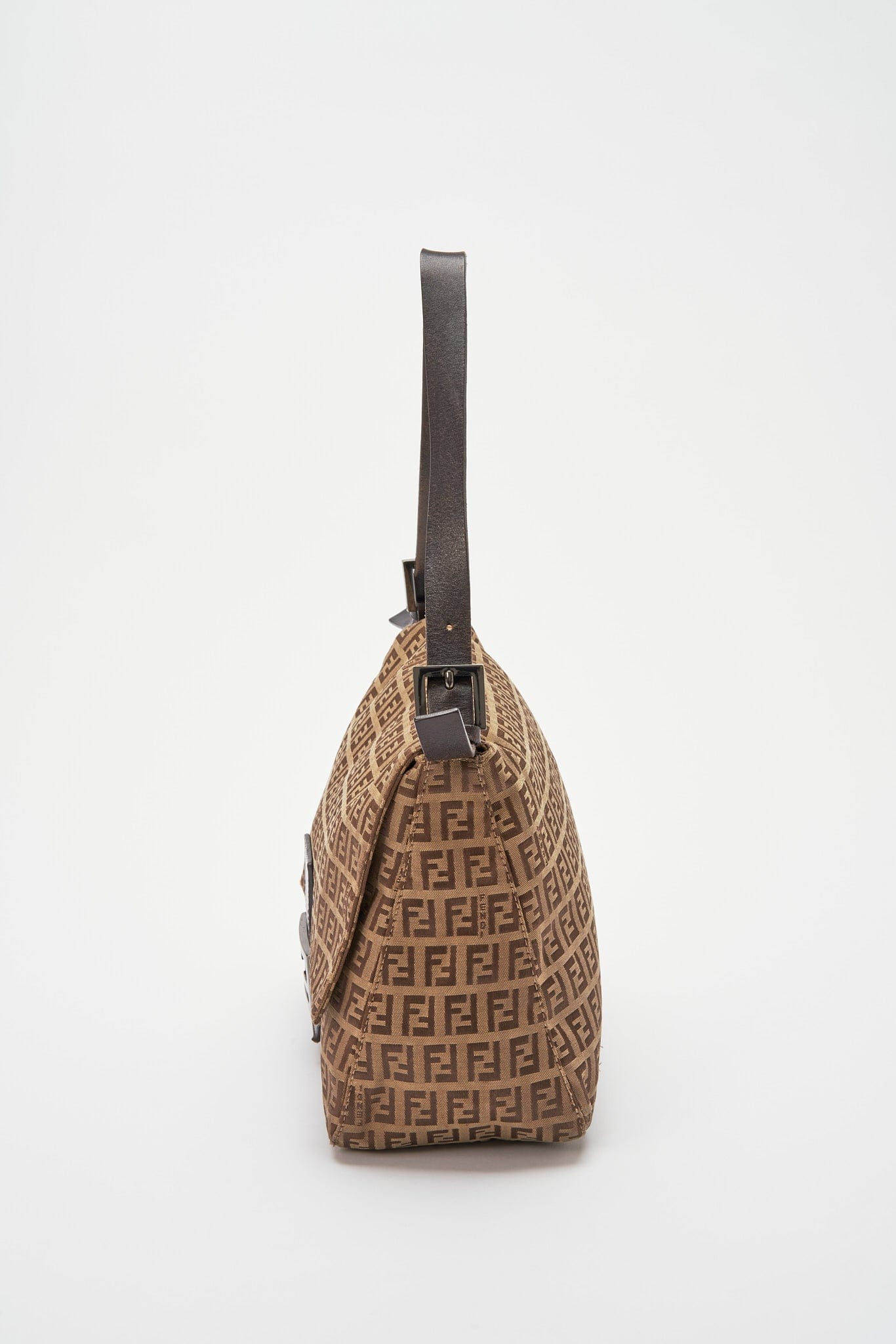Fendi Vintage Mamma Baguette in Brown Zucchino Canvas