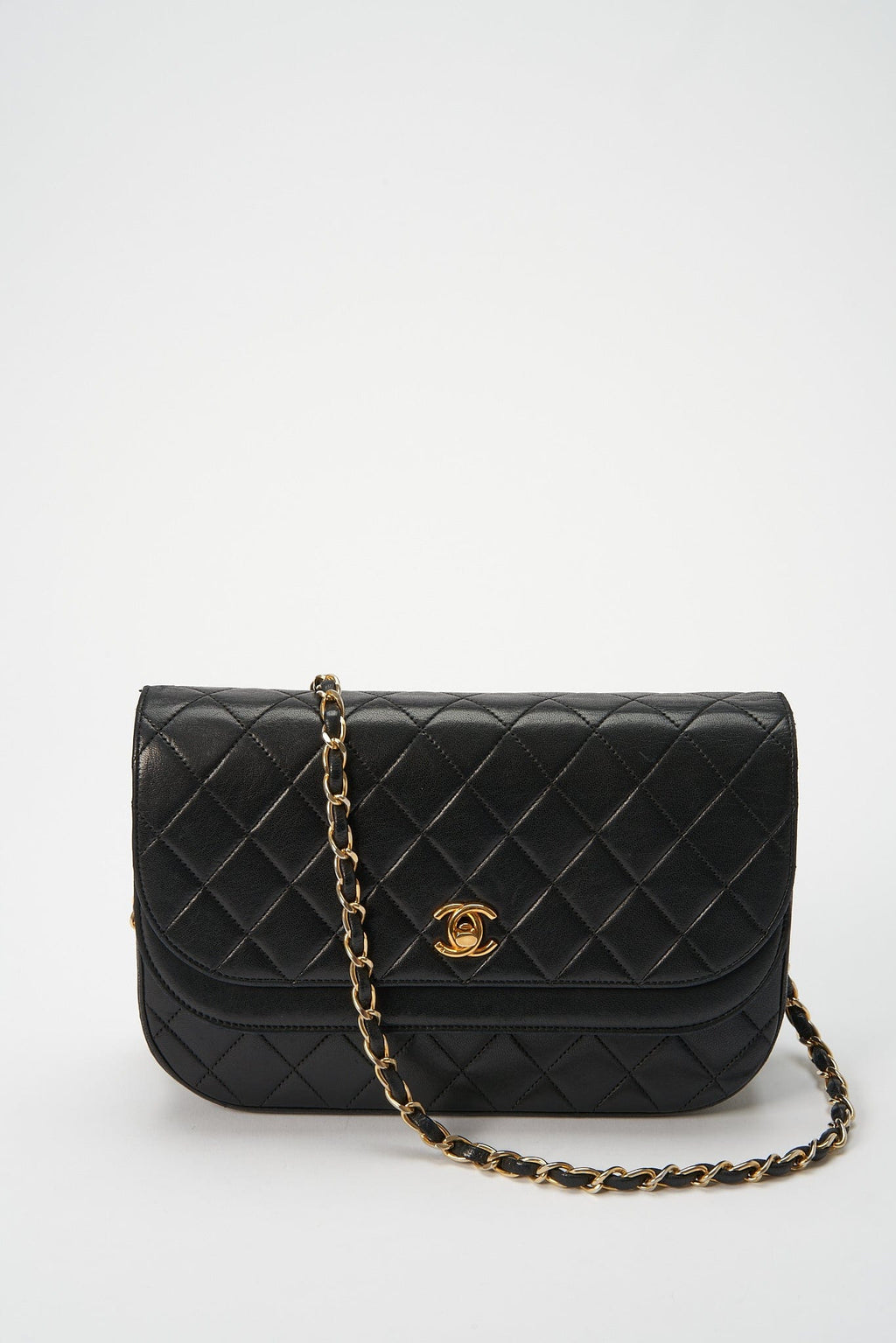 Chanel Black Quilted Lambskin Vintage Flap Bag