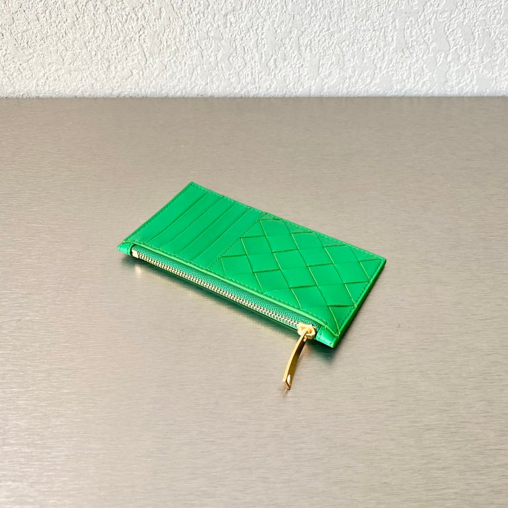 BV Zipped Card Case Green, For Women, Women’s Bags 5.5in/14cm 666939VCPP33722