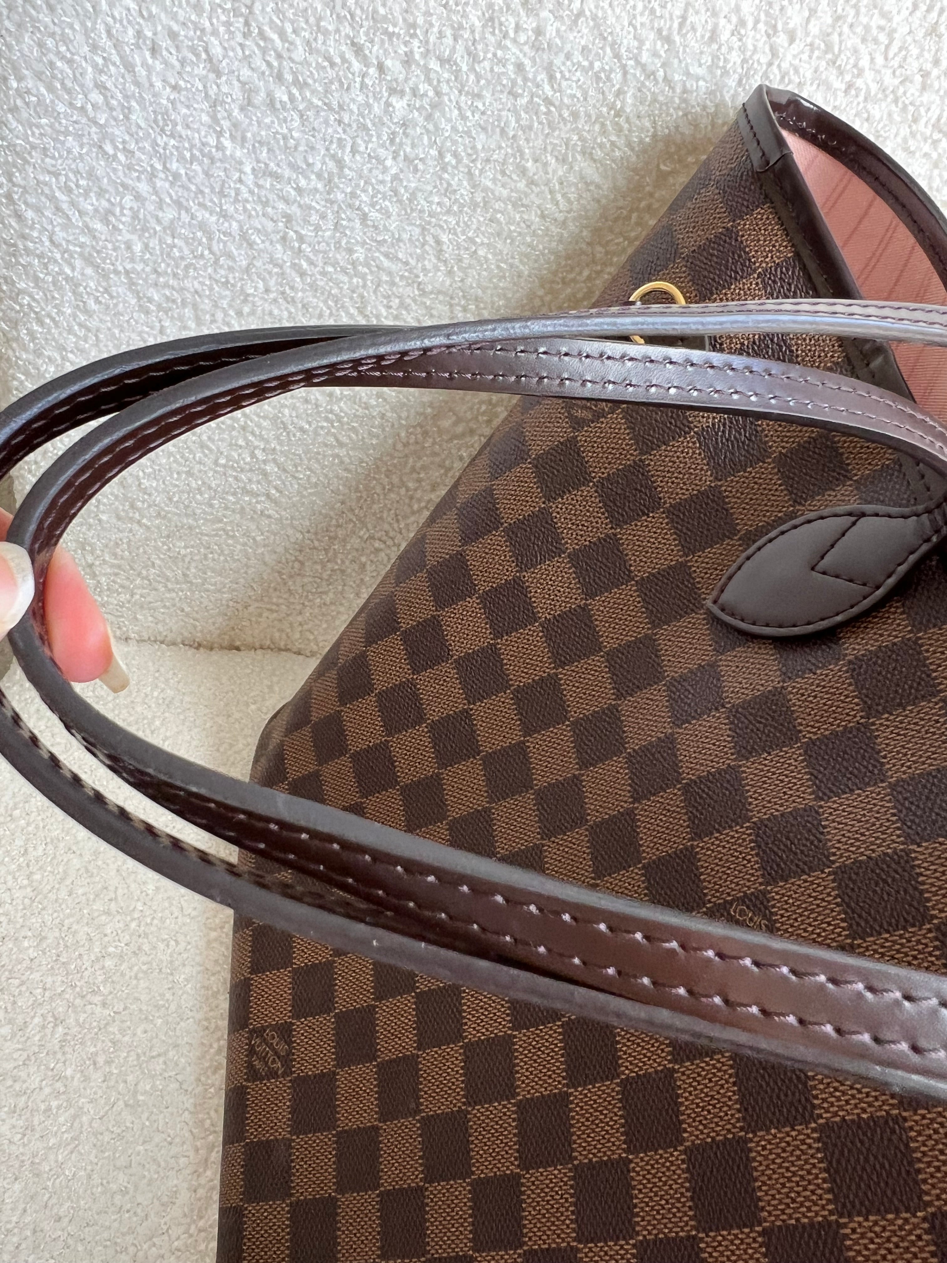 Louis Vuitton Neverfull MM Damier Ebene Rose Ballerine (RRP £1410)