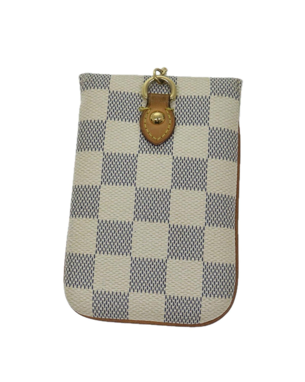 LOUIS VUITTON Pochette Accessoires Damier Azur Canvas Chain Wallet White