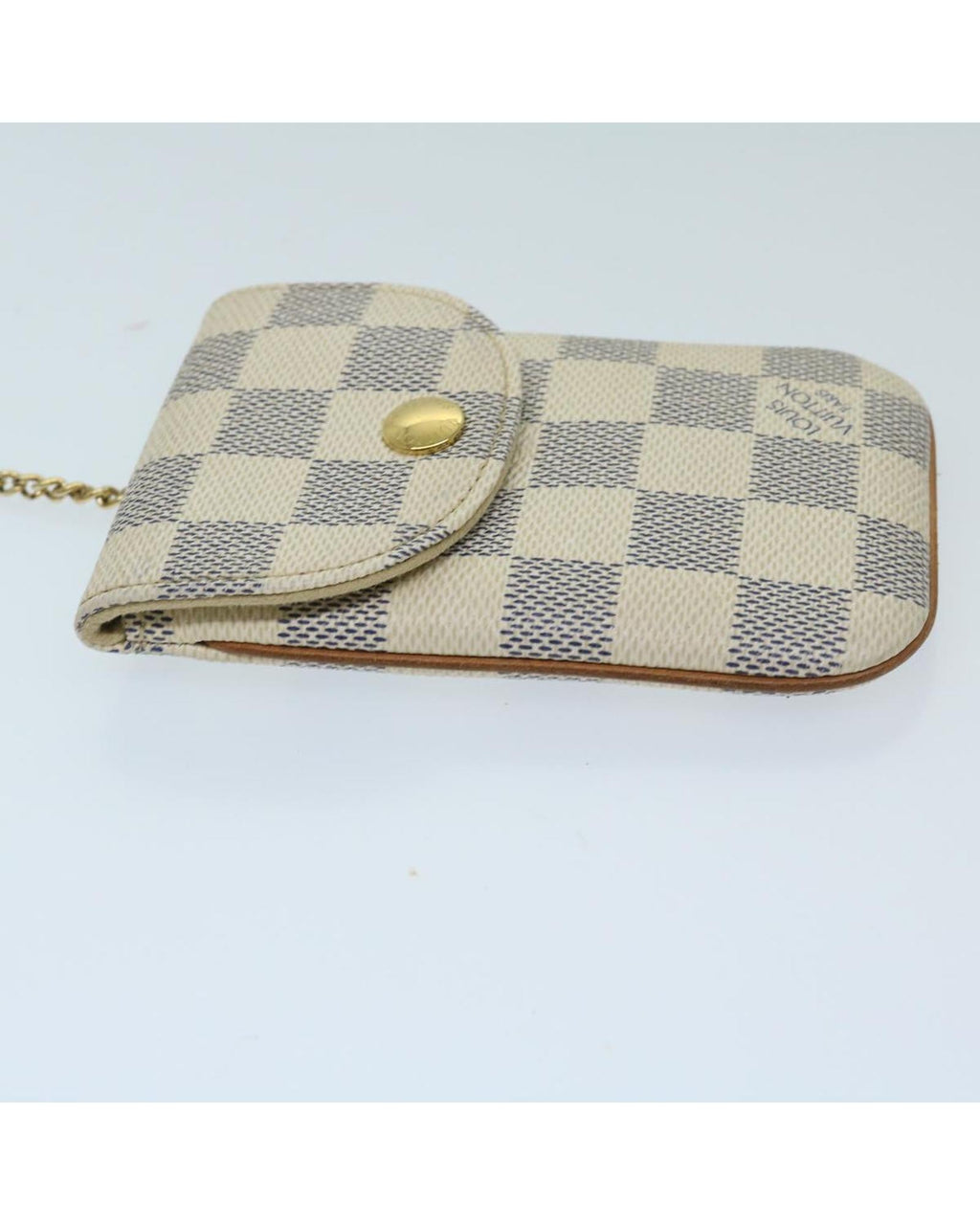 LOUIS VUITTON Pochette Accessoires Damier Azur Canvas Chain Wallet White