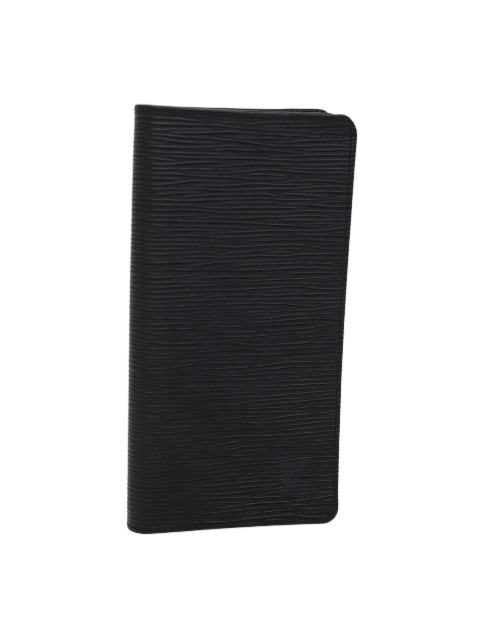 LOUIS VUITTON PorteCartes Black Leather Card Case