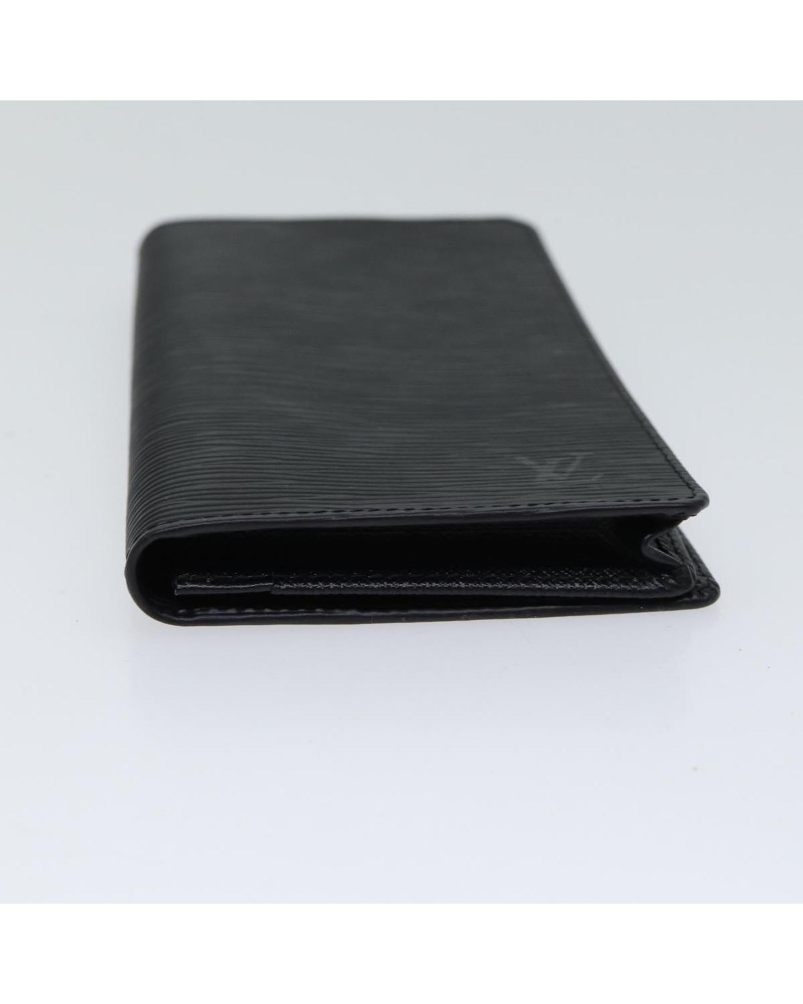 LOUIS VUITTON PorteCartes Black Leather Card Case
