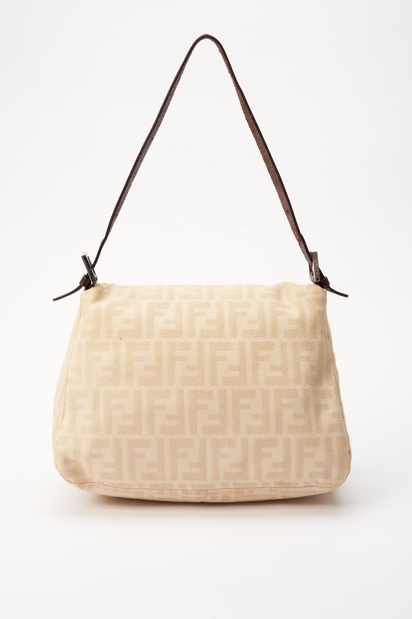 Vintage Fendi Cream Zucca Mamma Baguette