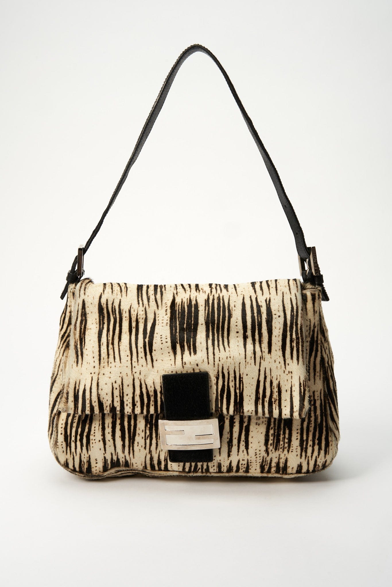 Fendi Vintage Mamma Baguette in Zebra Print Calf Hair