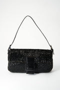 Fendi Black Sequin Beaded Baguette Bag