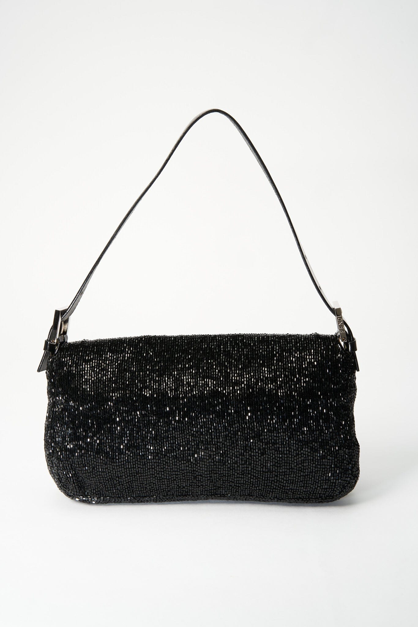 Fendi Black Sequin Beaded Baguette Bag