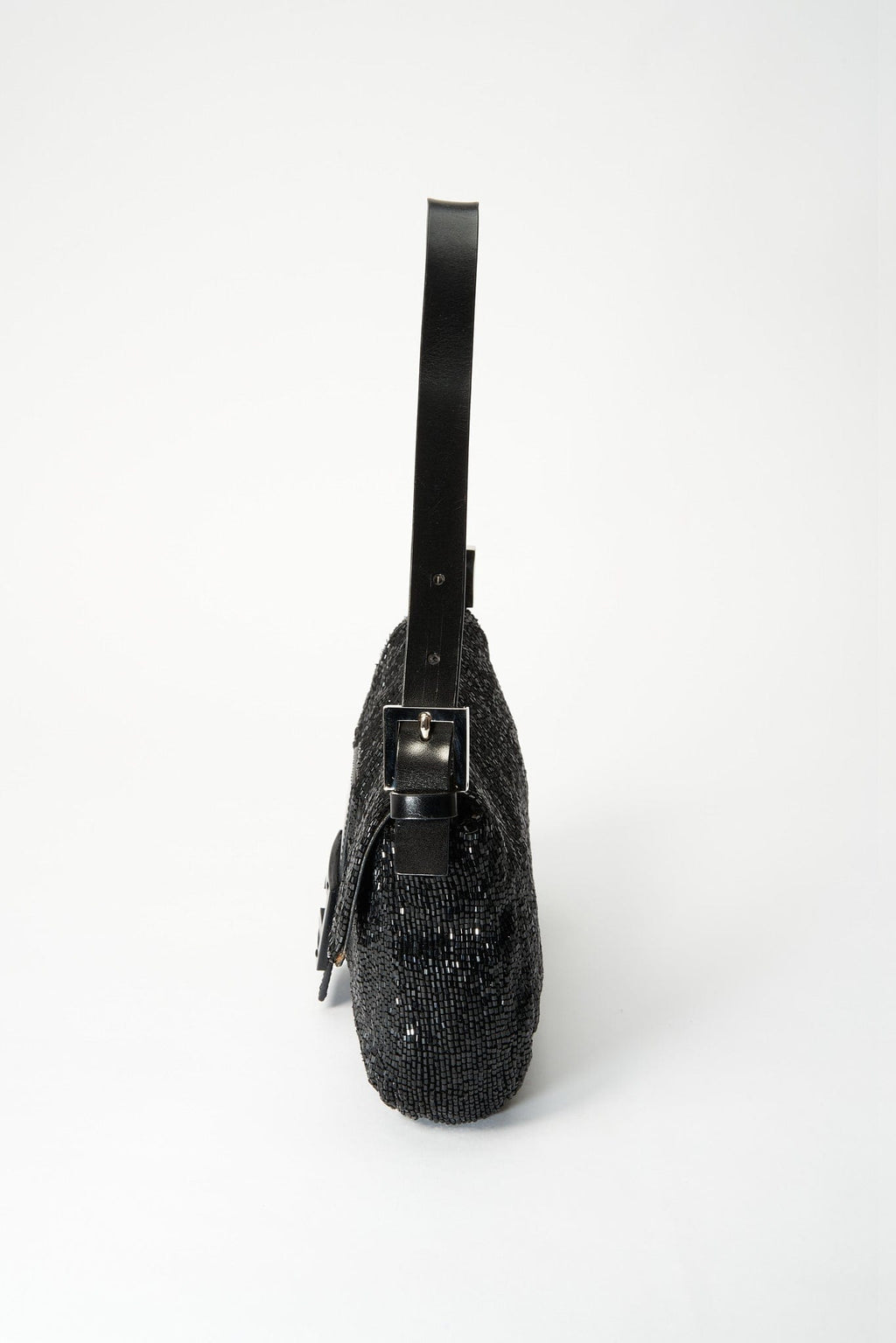 Fendi Black Sequin Beaded Baguette Bag
